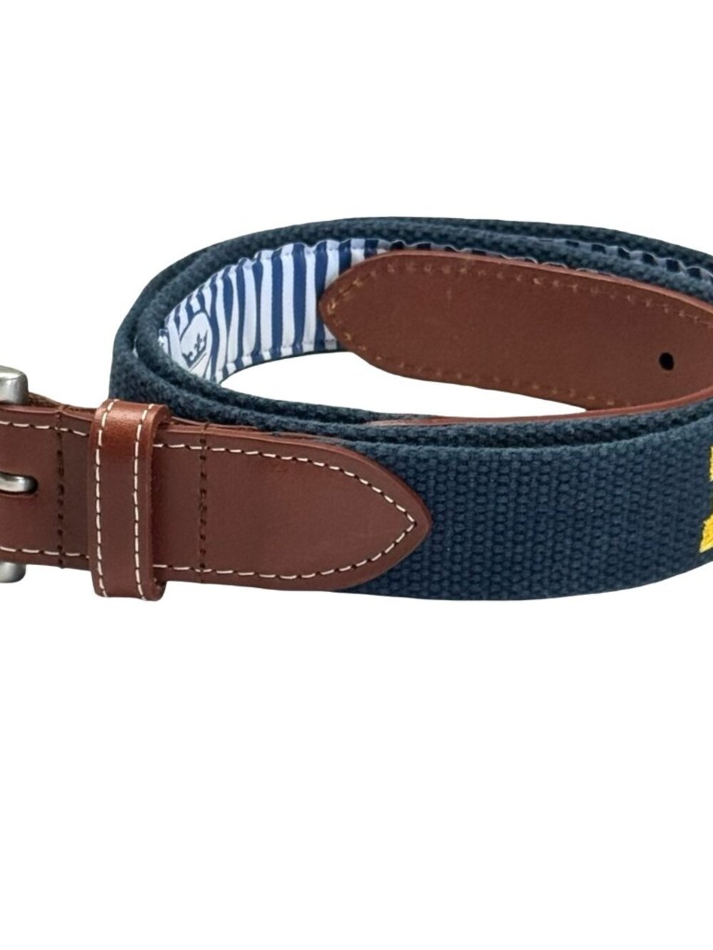 Univerity of Michigan Mens Logo Embroidered Woven Fabric Belt Blue • Size 38